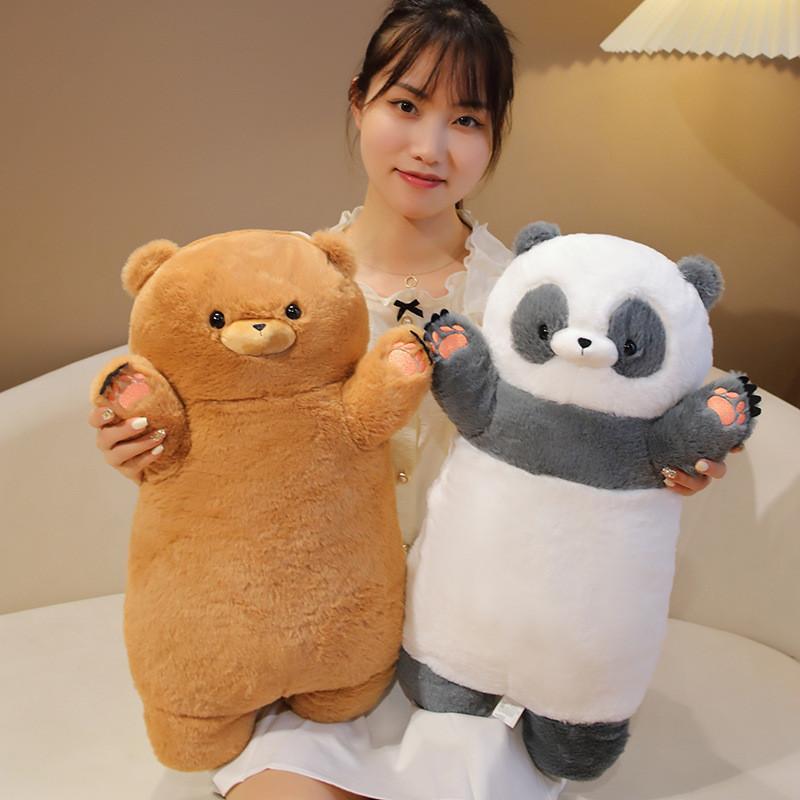 Bear Panda Long Plush Toy Cartoon Animal Stuffed Doll Bedroom Decoration 60cm