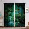 Fantasy Cartoon World Mushroom 3d Printing Curtain Bedroom Kitchen Living Room Children's Room Decorative Curtain 2 Pieces