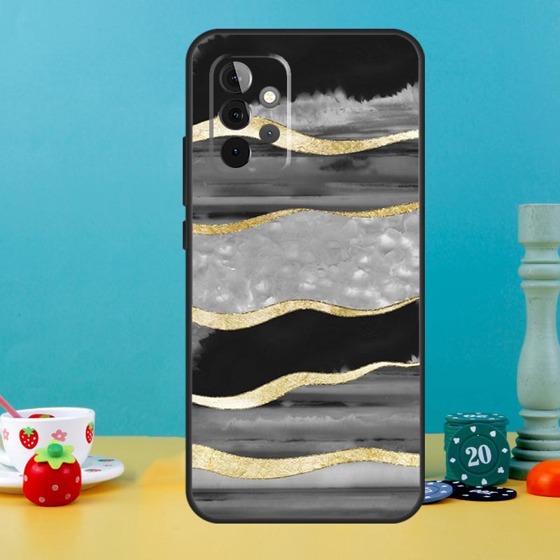 Luxury Gold Foil Art Case For Samsung Galaxy A25 A54 A34 A14 A52 A32 A12 A13 A33 A53 A15 A16 A36 A56 A26 A05 A35 A55
