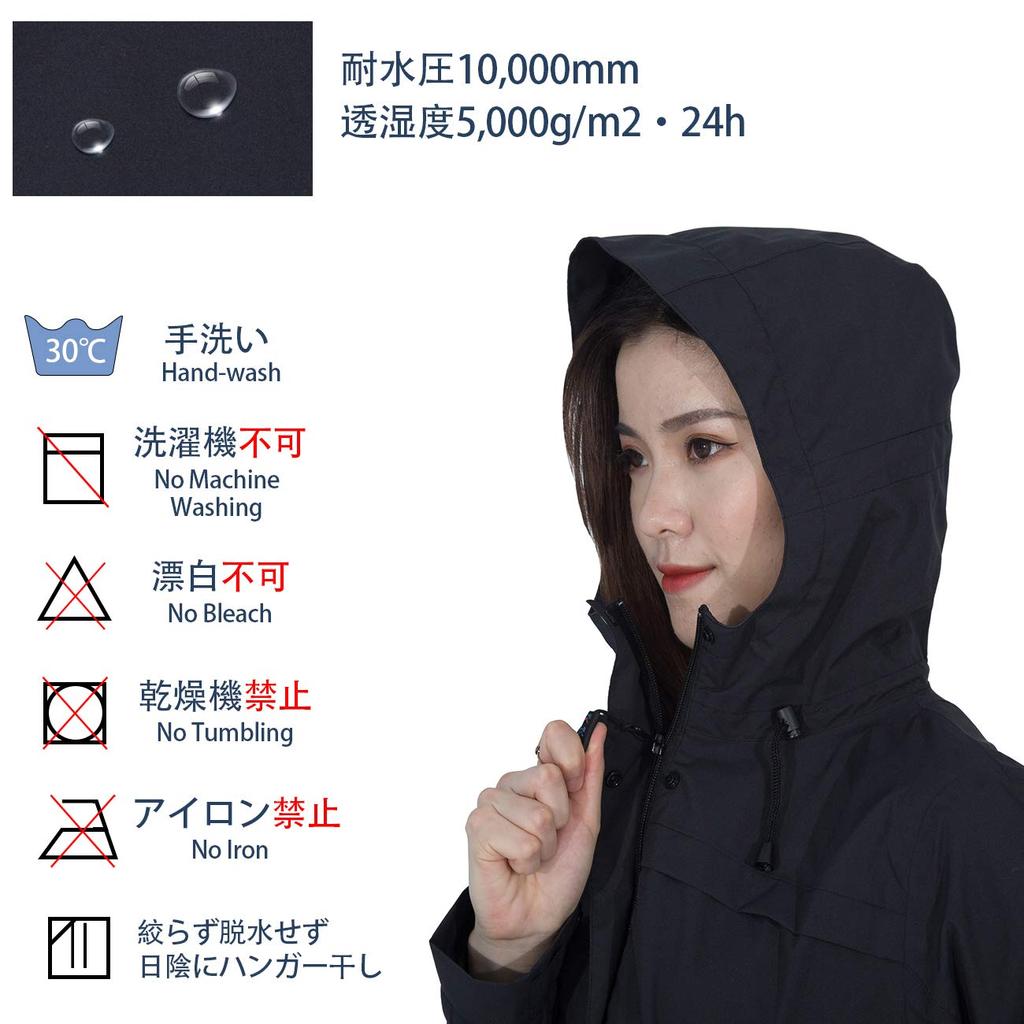Rain Mountain Raincoat Black [Arashiyama] Women's Wear, Golf, Parka, Windbreaker, Jacket, [Cold Protection, Waterproof, Windproof] Outdoor, Fishing,