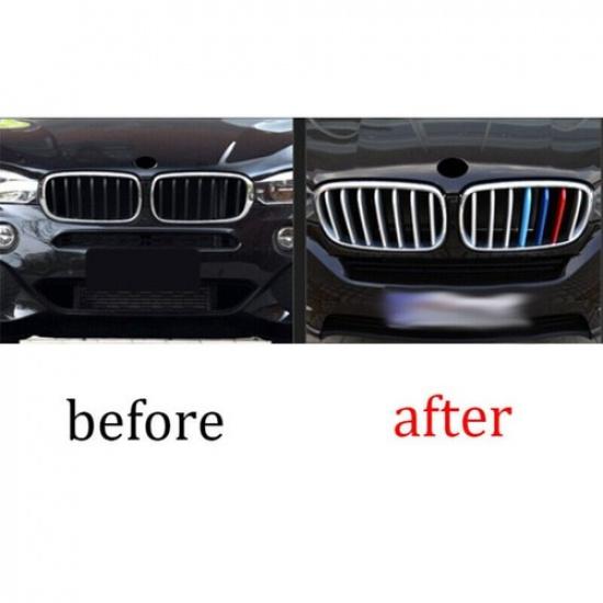 For BMW X5 F15 14-18 3-Colors Multicolor Front Grille Grill Strips Trim 3PCS