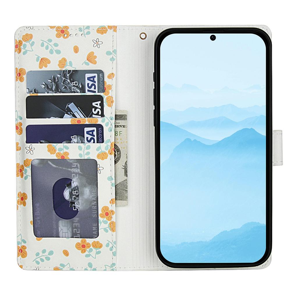 Pro Xiaomi Poco M8 Pro 5G/Redmi Note 15 Pro+ 5G (Globální) Peněženkové pouzdro Kosočtvercový květinový design Kožený vyklápěcí kryt na telefon s popruhem
