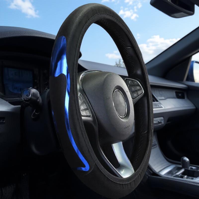 

New Metal Dynamic Elastic 37-38 Cm Universal Car Steering Wheel Cover Without Inner Ring Car Interior Accessories синий