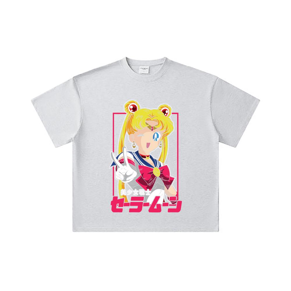 260 GSM Double Yarn 32 Count 100% Cotton Sailor Moon V9 Minako Print Unisex Heavy Cotton T Shirt