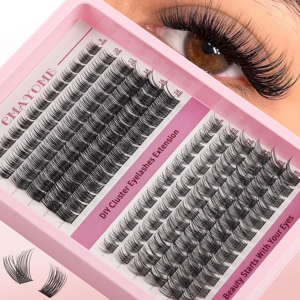 C Curvature Diy Segmented Single Cluster Of False Eyelashes 8-18Mm Thick Curled Eyelashes