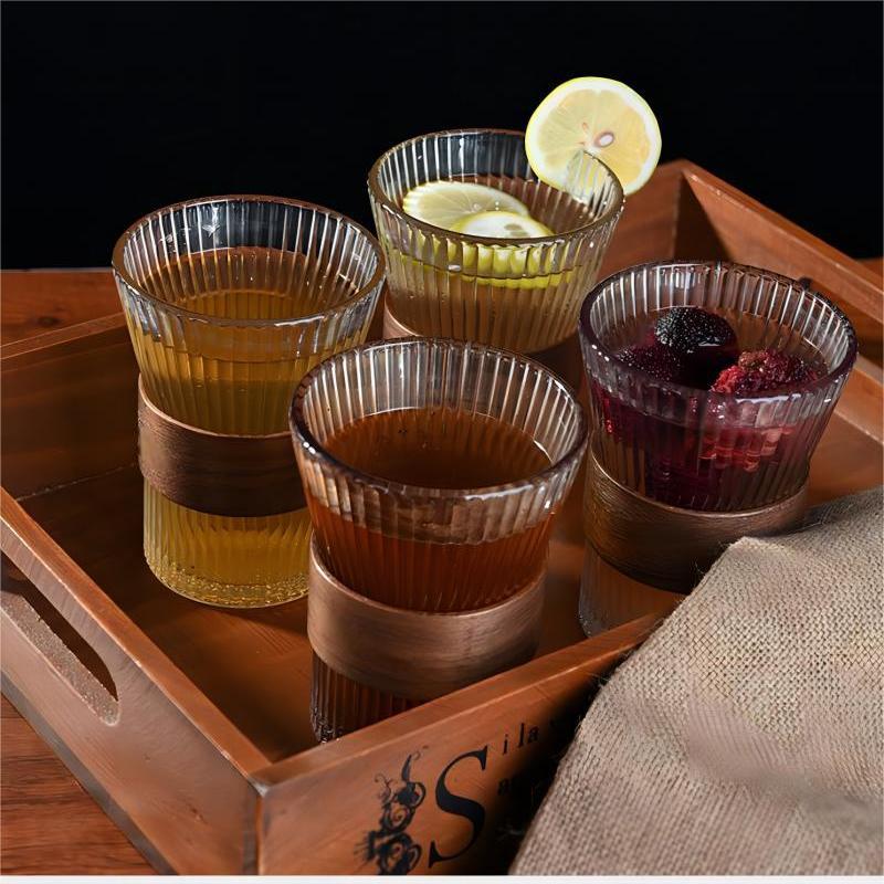 1PC Japanese Style Glass Coffee Mug Walnut Cup Sleeve Glass Cup Glasses Coffeeware Tea Mugs Beer Mug
