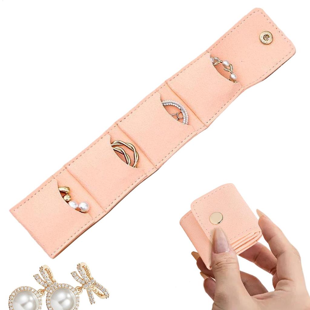 Trendy Foldable Divided Case Travel Jewelry Organizer Outdoor Necklace Organizing Holder With Buckle For Airplane Beach Vacation