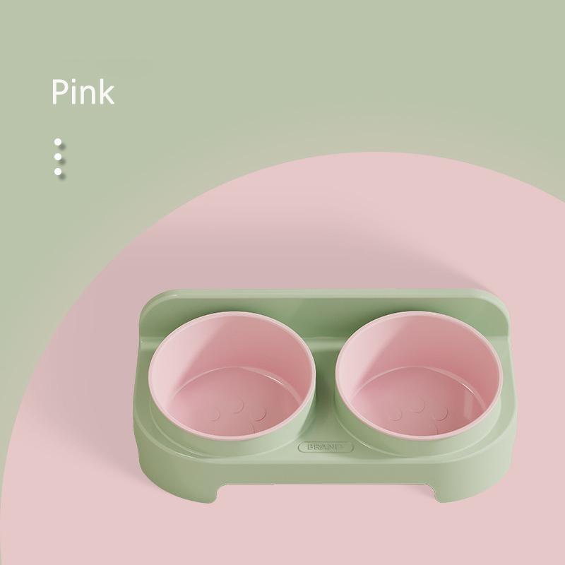 Slanted Double Bowl Cat Food Basin Non-Slip Anti-splash Removable Eco-Friendly PP Pet Food Water Bowls Comederos Para Perros
