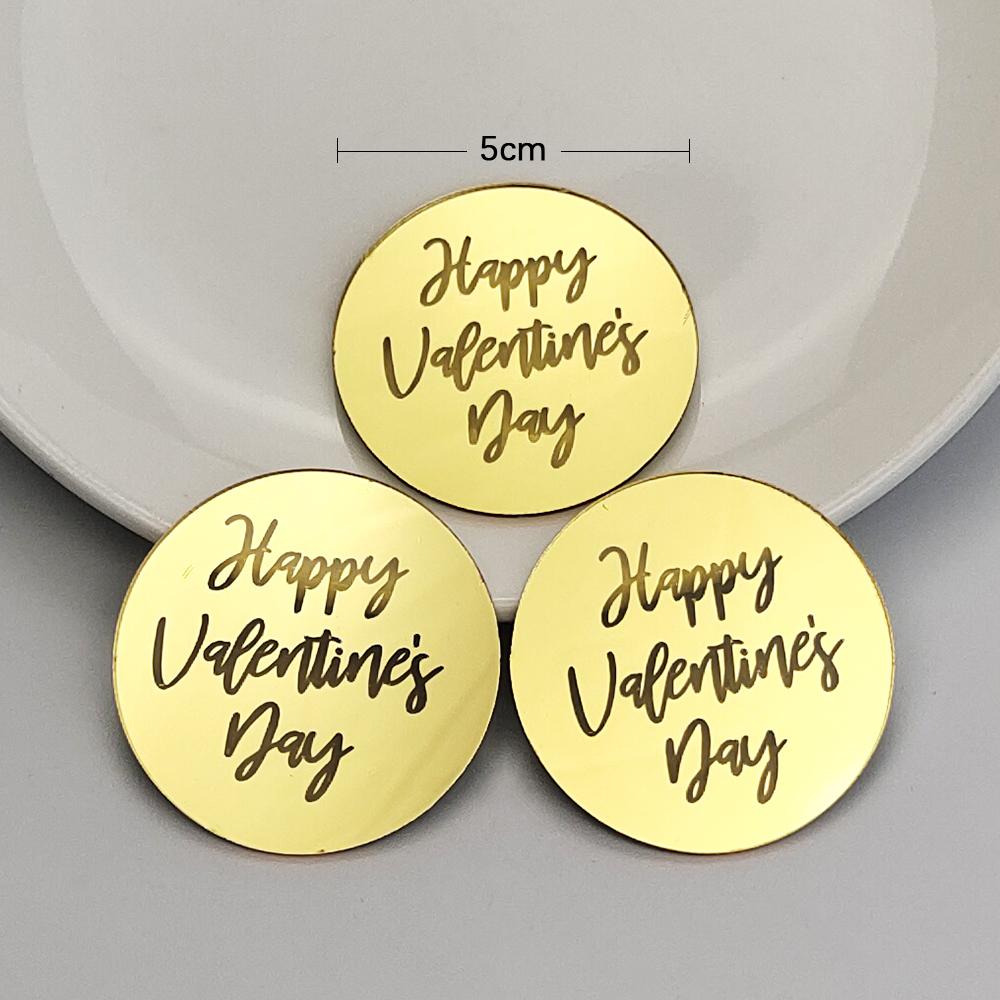 10Pcs Heart Shape Cupcake Topper Silver Gold Color Valentine's Day Acrylic Cake Decor for Party Lover's Party Decorations