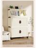 Multi-Layer Folding Bookcase with Wheels - Double Door, Moisture-Proof, Large Capacity, No Assembly Required.