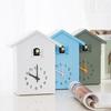 Silent ABS Cuckoo Clock Wall Mounted Alarm House Shaped Telling Time Electronic Desk Clock for Home Office Kids Room