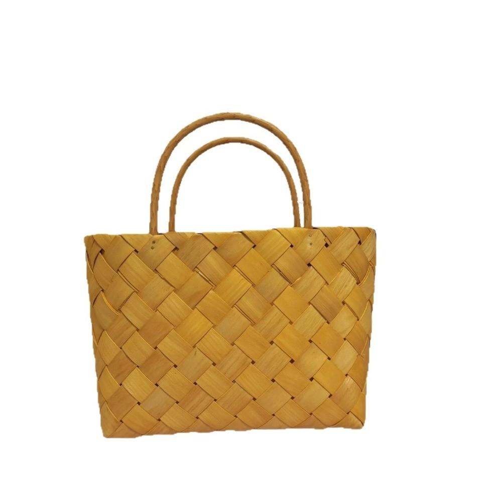 With Handle Bride Flower Basket Sundries Organizer Picnic Basket Vintage Hand-Woven Basket Gift