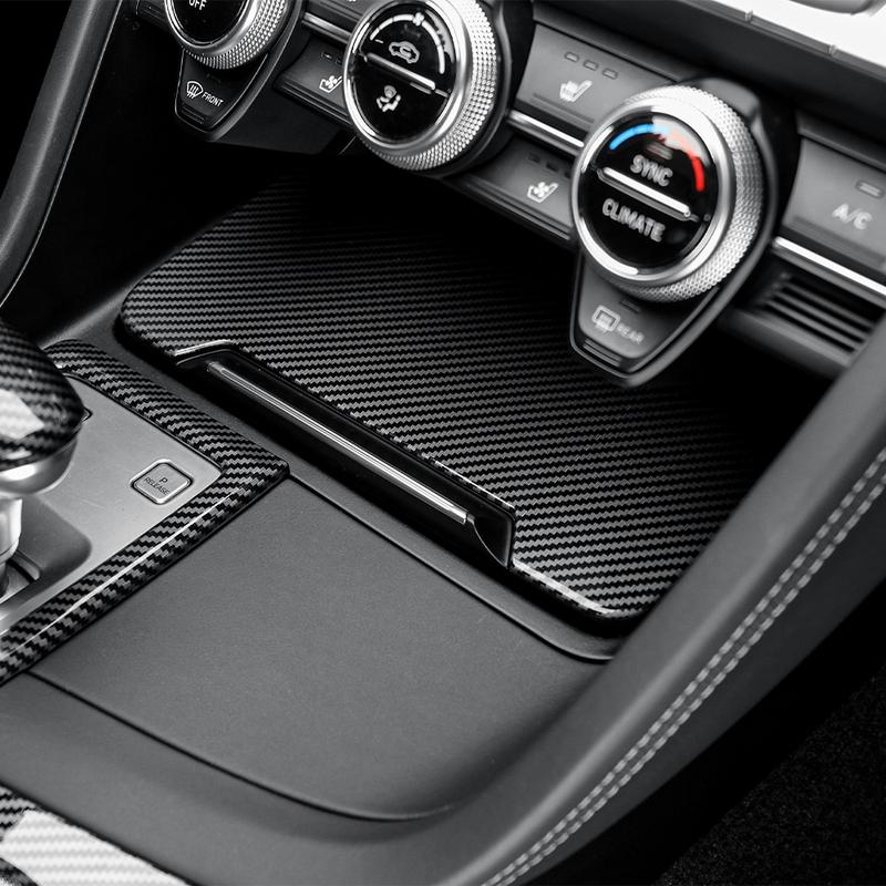 For Genesis G70 -2026 LHD Carbon Fiber Style ABS Gear Shift Panel Cover Trim Interior Upgrade Auto Styling Accessory Parts