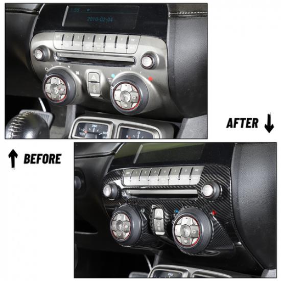 Carbon Fiber Dashboard Center Control CoverTrim For Chevrolet Camaro 2010-2015