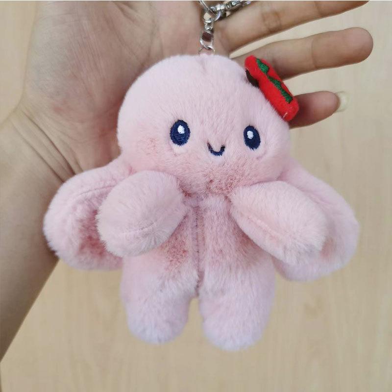 

Crystal Cute Soft Plush Rabbit Keychain For Backpacks And Claw Machine Toys рожевий