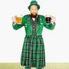 Green Leprechaun Hat Suspenders Green Thigh High Stockings and Skirt Set 4Pcs Saint Patricks Day Costume Accessories