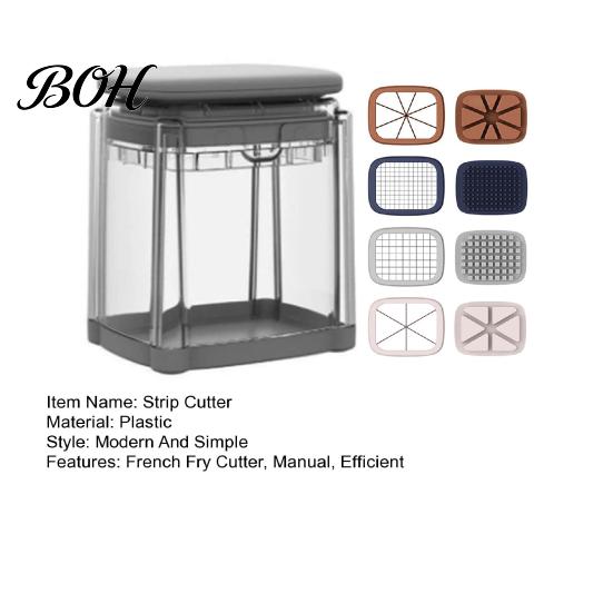 Vegetable Cutter for Potato French Fry Cutter, with Large-Capacity Visible Box, Stainless Steel Blades Kitchen Slicer Quick Press Cutting Tool,