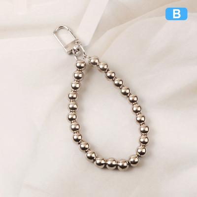 Heart Keychain Trinket For Women Handbags Pendant Silver Color Beads Keyring For Jewelry Making Accessories Gift