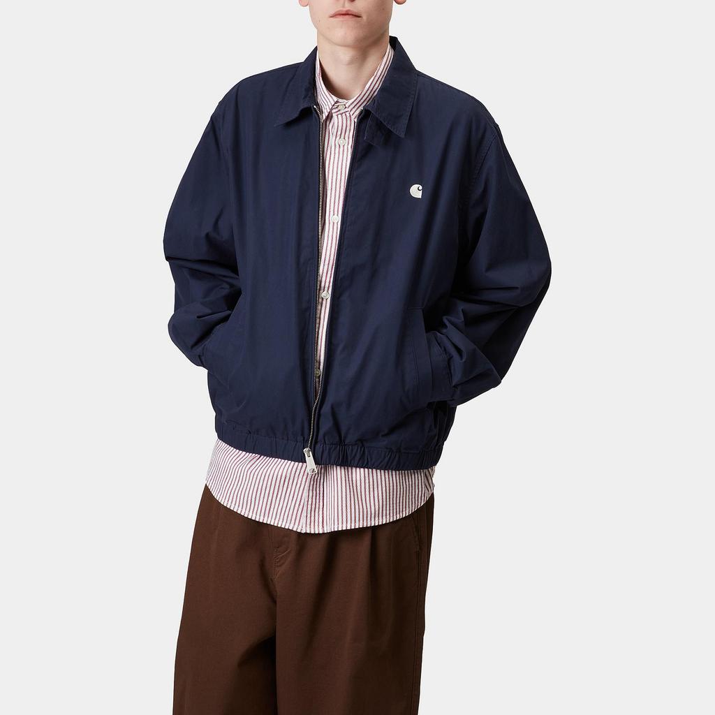 Carhartt WIP SS25 Chest C Embroidered Logo Relaxed Hem Casual Jacket Men Jacket Navy-Blue I034516-36J-XX