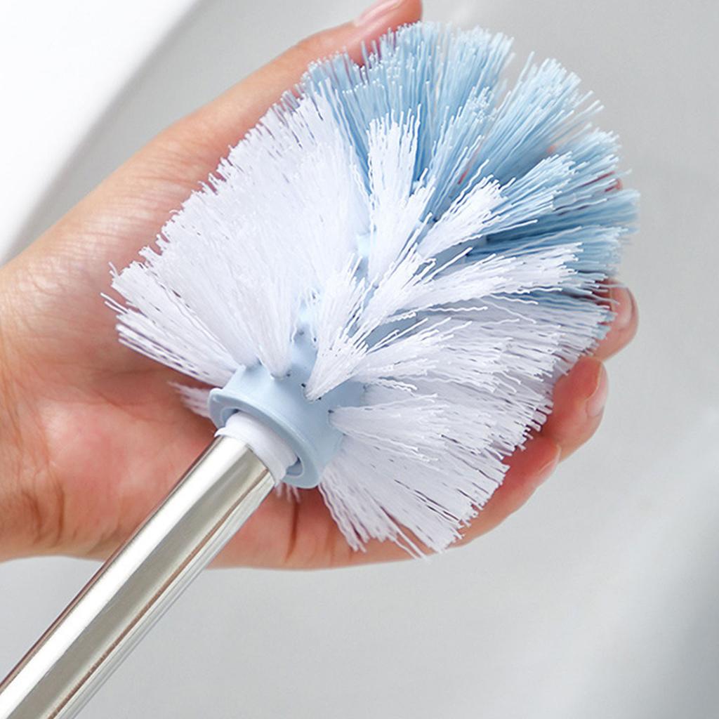 Cepillo para Limpiar el Inodoro Mango Largo de Acero Inoxidable Cepillo Sanitario para Taza del Inodoro Limpiador de Baño para el Hogar