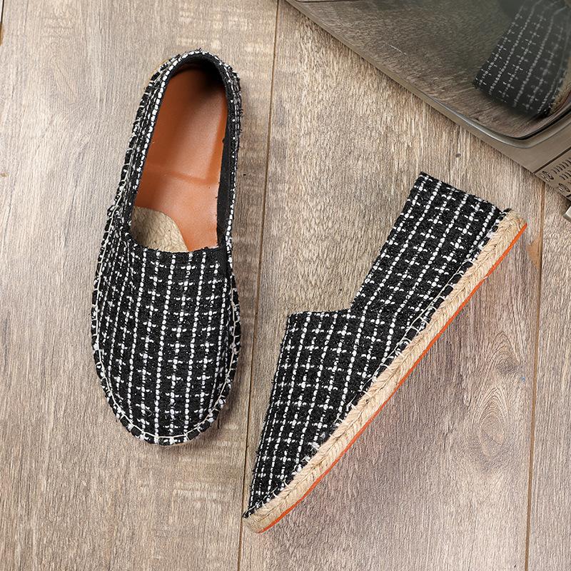 Summer Linen Sole Shoes Straw Retro Fisherman Shoes Cloth Shoes Men's Lazy Shoes Casual Shoes Canvas Shoes Men's Shoes Trendy Shoes