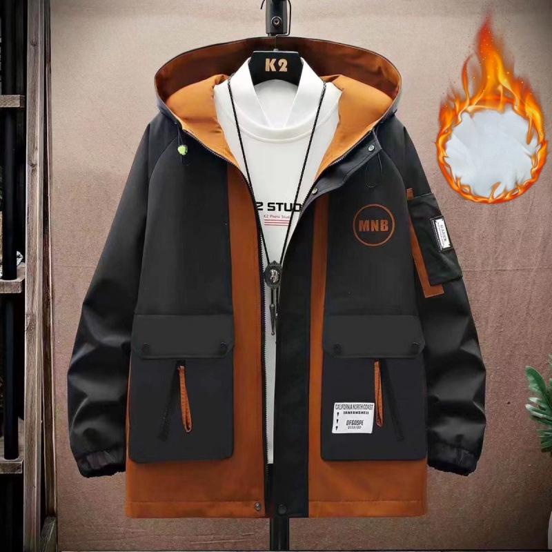 Jackets Men's Spring and Autumn Men's Youth Hooded Jackets Trendy Loose Casual Workwear Jackets
