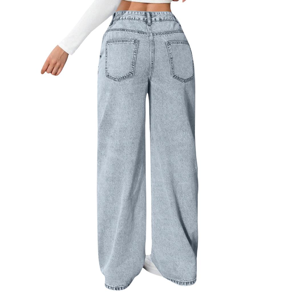 Women's High Straight Wide-leg Casual Loose Jeans