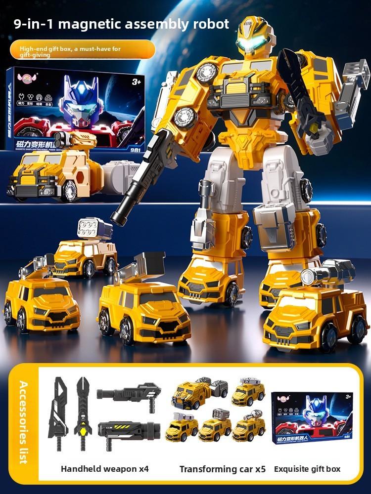 Childrens Magnetic Car Robot Toy With Assembly And Developmental Features For Boys And Girls