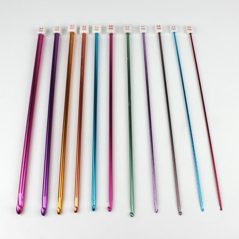 Alumina Afghan Crochet Hook Set with Caps - Colorful Crochet & Knitting Tools