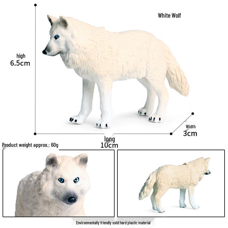 Cross-Border Children s Cognitive Toy: Wild Wolf Model Set - Gray, Black, Prairie & Roaring Wolves