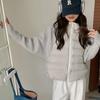 Light and thin knitted splicing cotton-padded clothes women's short hooded winter new Korean version cotton-padded clothes and cotton-padded jackets