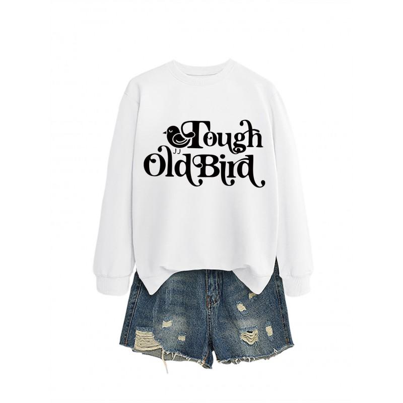 Womens Oversized Cotton Hoodie Sweatshirt With Bold Print - Casual Winter Top Daily Wear