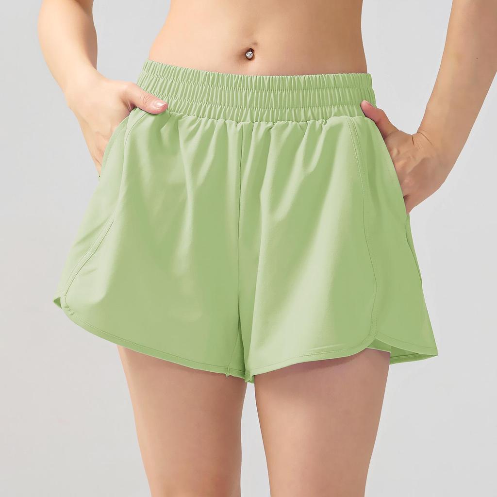 Women's Quick-Dry Marathon Shorts - Breathable, Lightweight, Anti-Exposure Activewear for Running, Training, Gym, and Yoga.