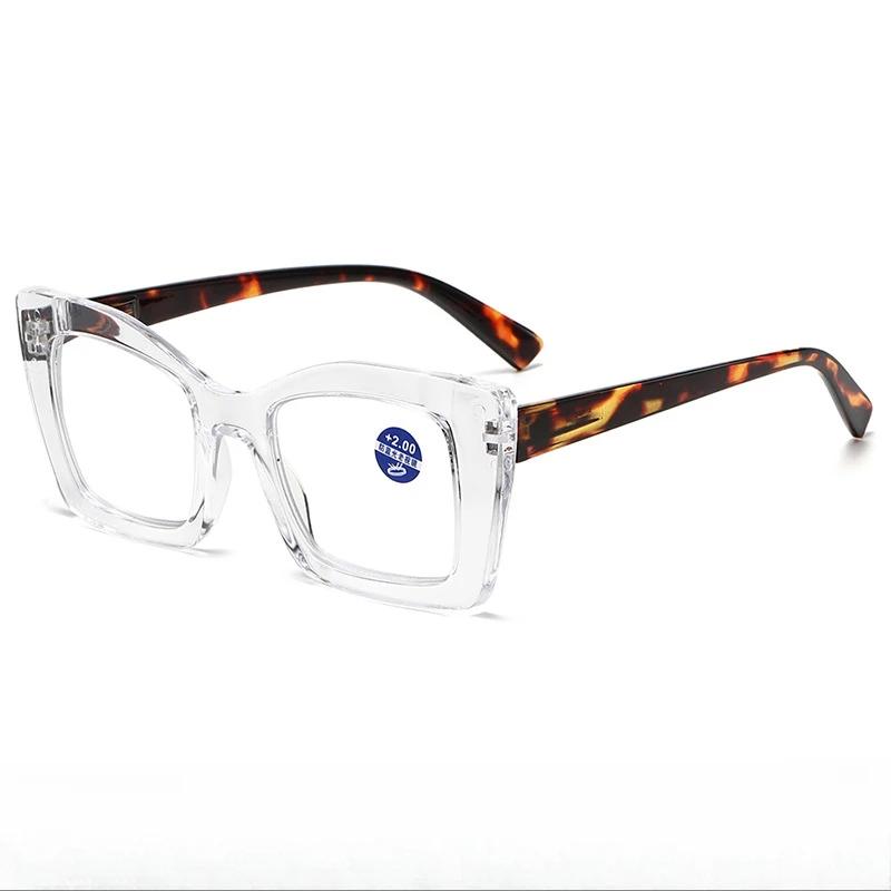 

Luxury Ladies Oversized Photochromic Reading Glasses Fashion Trend Anti Blue Light Far Sight Finished Color Changing Sunglasses +3.5