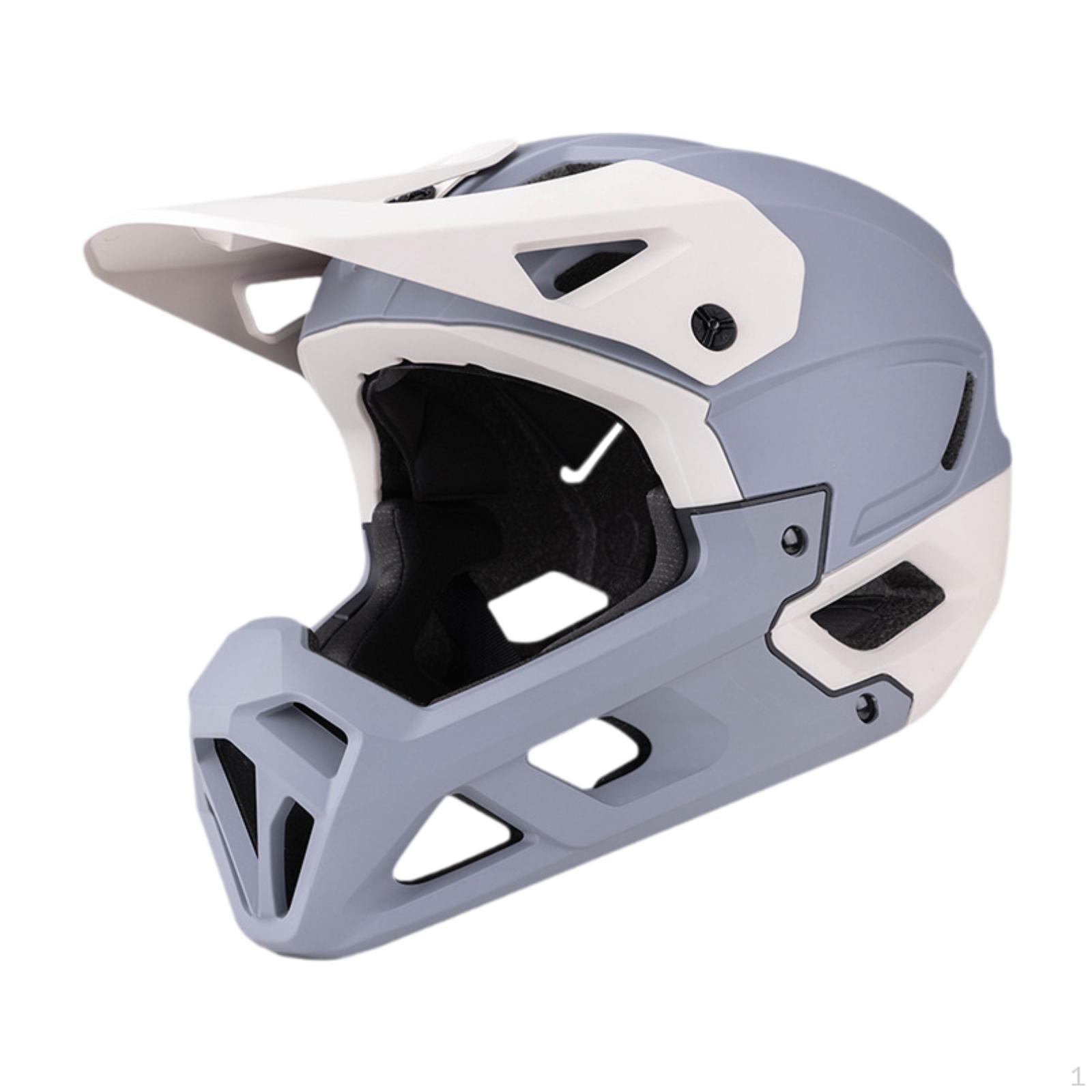 

Adjustable Full Face Bicycle Helmet with Sun Protection for Outdoor Activities Gray Apricot