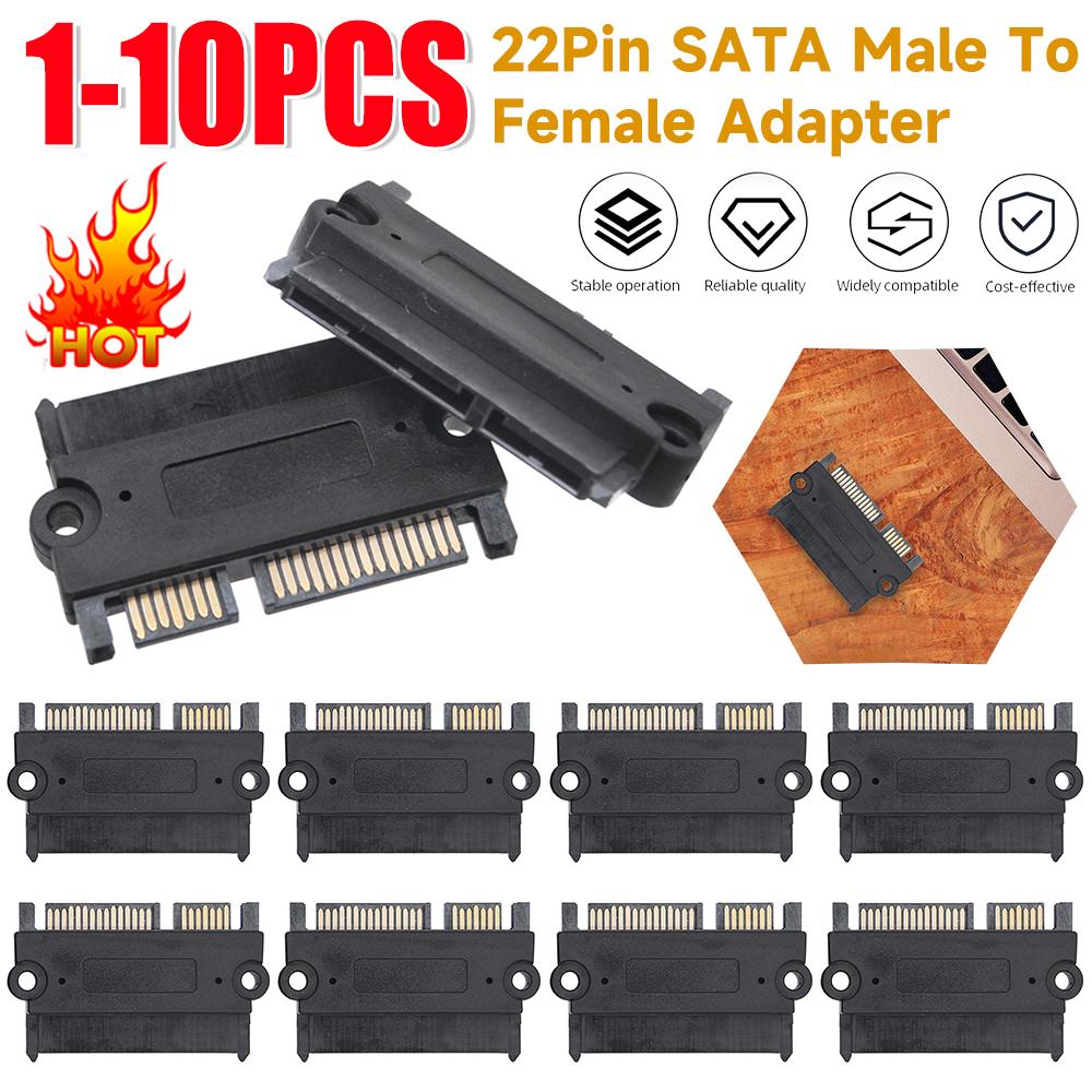 1-20X SATA Male To Female Power Data Converter 22Pin 7+15 Male To Female Converter Head Power Data Adapter SATA To SATA Adapter