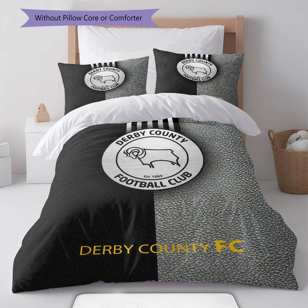 Derby County Bedding Quilt Set Quilt Cover Pillowcase Home Decoration Birthday Gift (1 * Duvet Cover + 2 * Pillowcase, Without Core)