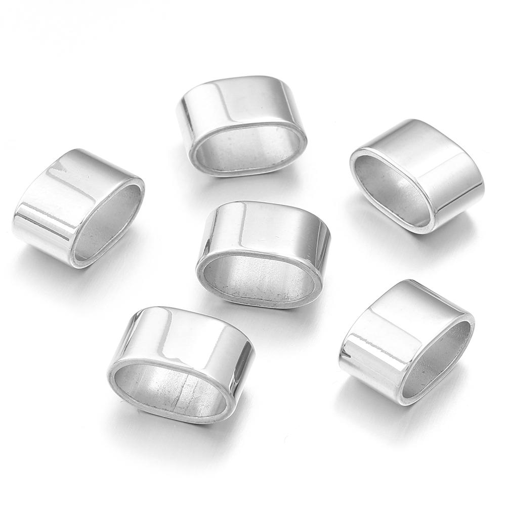 6pcs Stainless Steel Tube Stopper Spacer Beads Metal Positioning Buckle For Jewelry Making DIY Leather Cord Bracelet Accessories