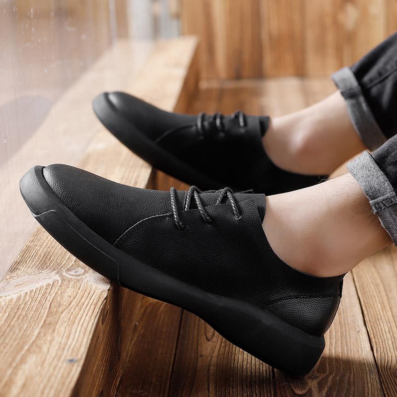 Módní ležérní pánské boty Pohodlný minimalistický designový styl Denní kancelář venkovní volný čas Párty Mladistvé sportovní všestranné černé boty