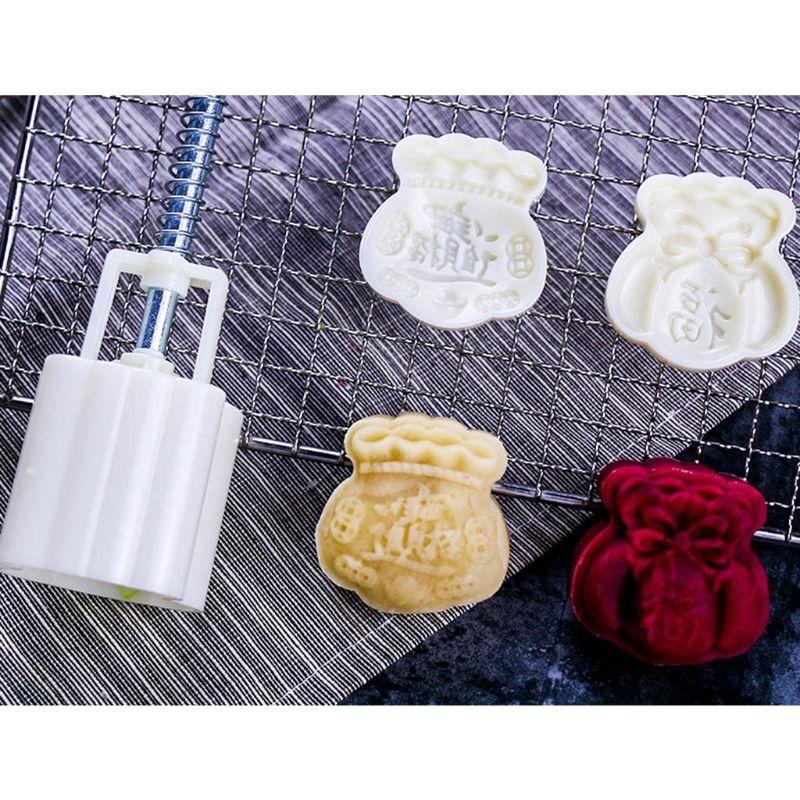 Hand Pressure Moon Cake Mold for Mid-Autumn Festival 50g Lucky Bag Cookie Cutter Stamp DIY Bakeware Mould Kitchen top sale