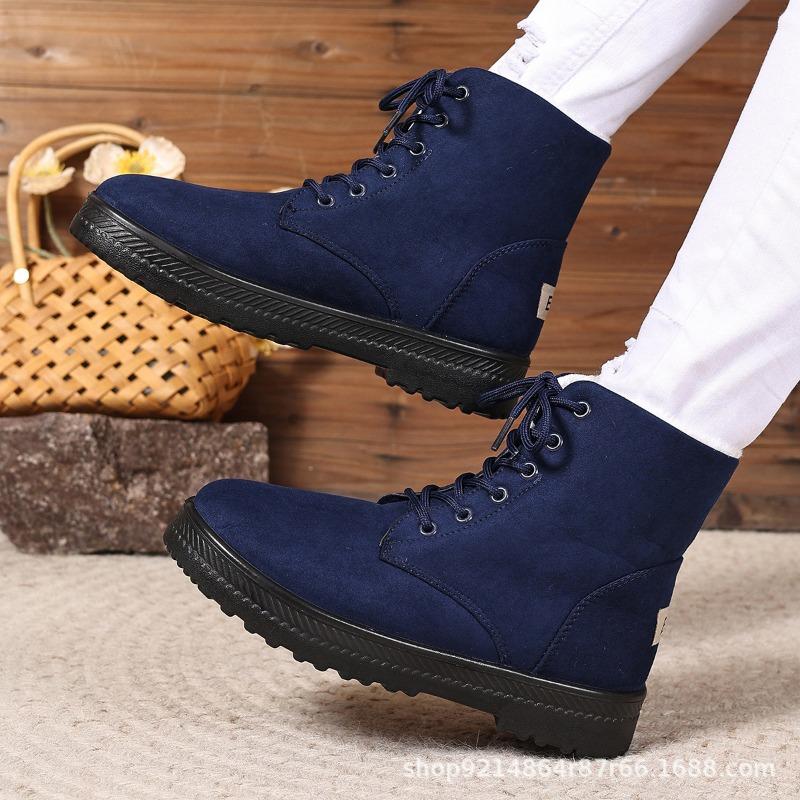 Winter comfortable versatile snow boots women's thermal short boots flat heel soft sole women's cotton shoes