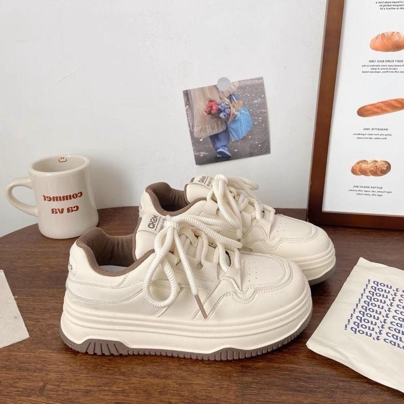 Muffin little white shoes women's versatile niche thick baseplate shoes new spring and autumn sports and leisure shoes