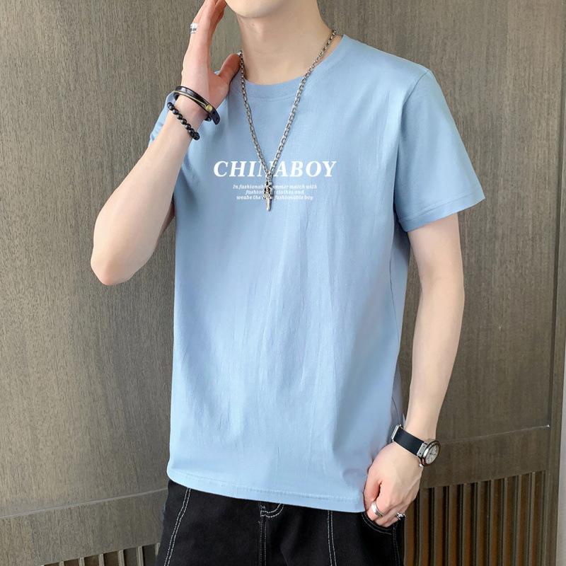 Short Sleeve T Men's Cotton Long Sleeve Casual Versatile Winter Shirt Bottom Shirt Top Teen Crew Neck