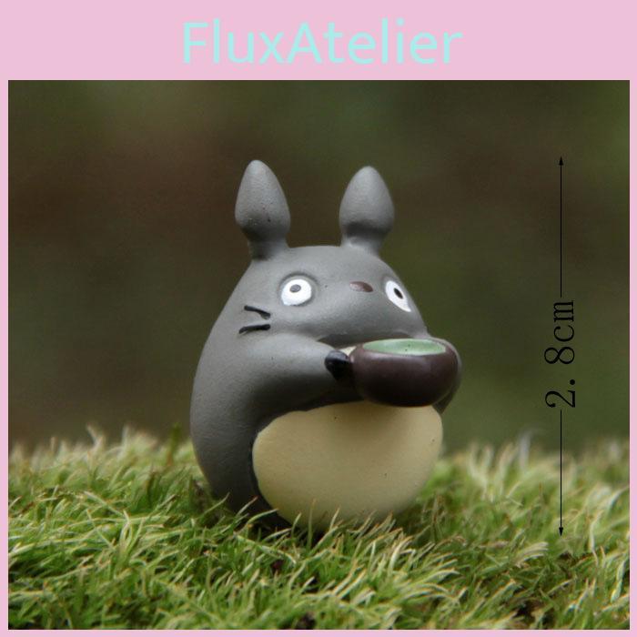 Tea Cartoon Cute Drinking Totoro Mini Model For Micro Landscape Decoration Prop