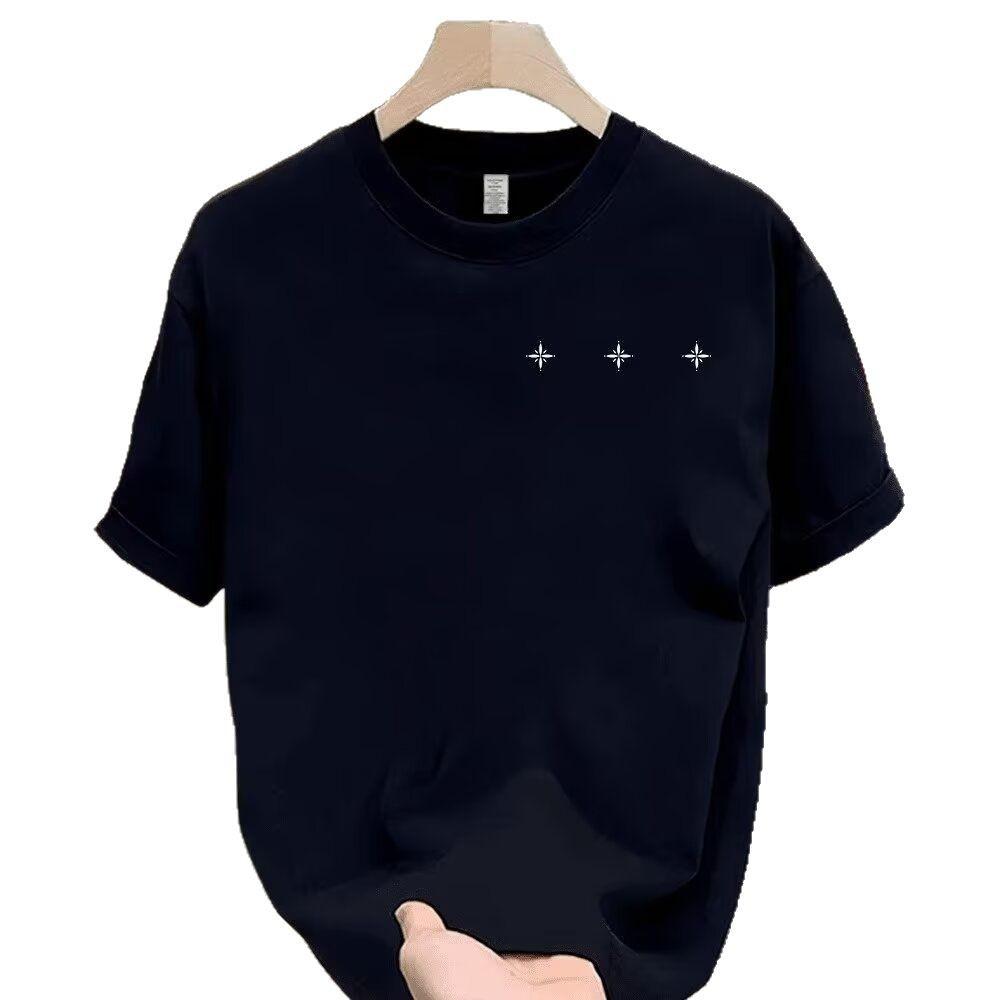 Trendy Brand Short-Sleeved Pure Cotton Men'S Printed T-Shirt Trendy Men'S And Women'S Versatile Round Neck T-Shirt Men'S