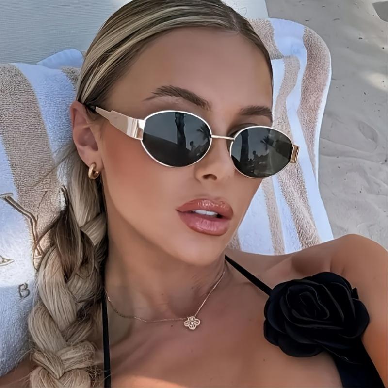 Unique Style Travel Party Thin Metal Frame Trendy Fashion Item Accessories Fashionable Gold-Framed Glasses