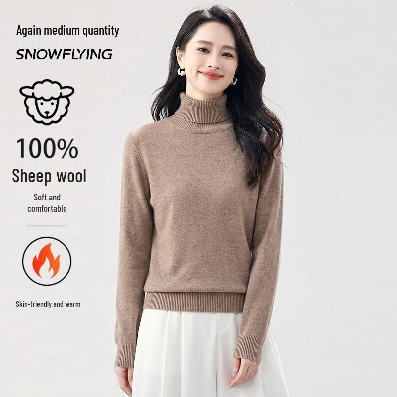 

SNOWFLYING Women s 100% Pure Wool Turtleneck Sweater XL