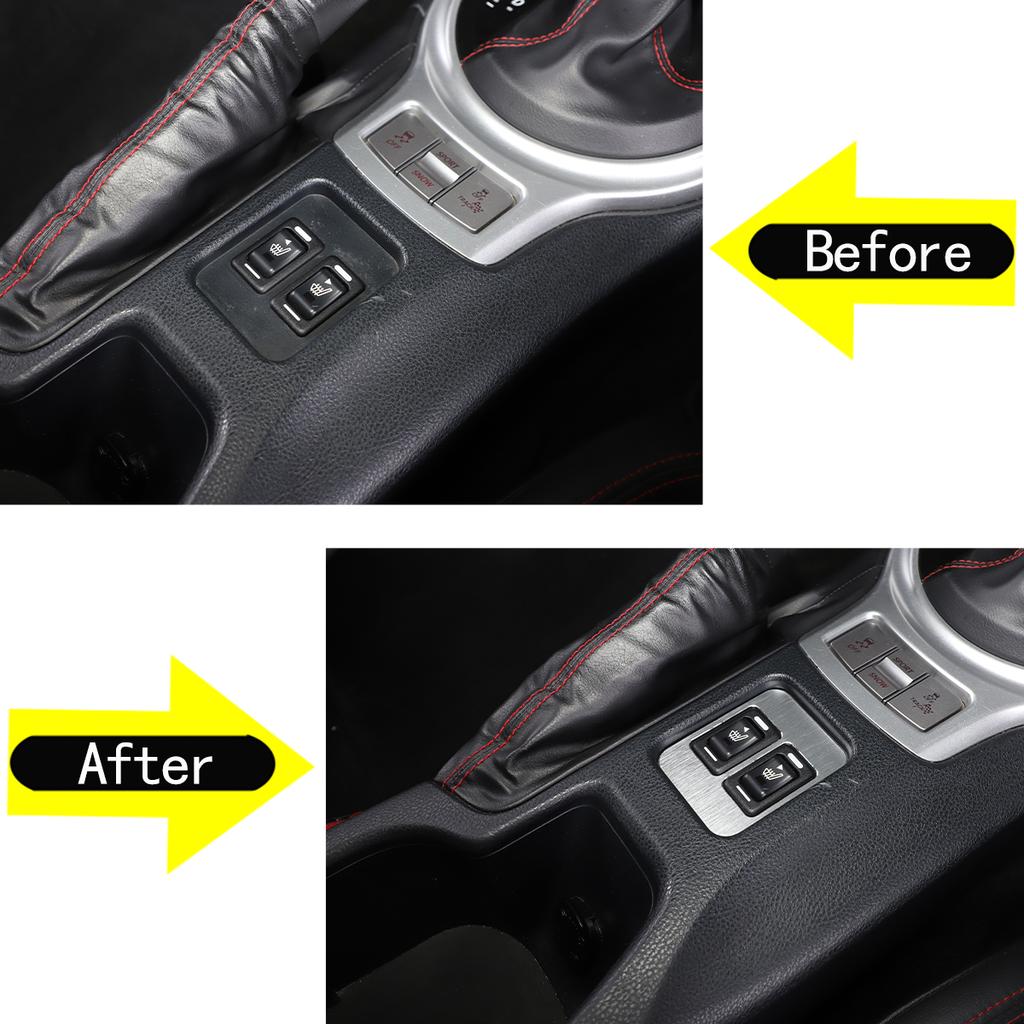 Aluminum Alloy Car Trunk Switch Seat Heating Button Frame Decoration Sticker For Toyota 86/Subaru BRZ 2016-2020 Car Accessories