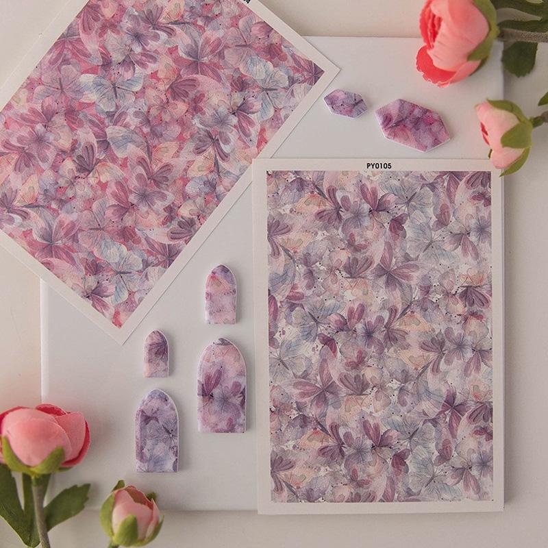 Butterfly Painted Pattern Polymer Clay Watercolor Transfer Paper Water-soluble Disposable Sticker Earring Jewelry Pottery Making
