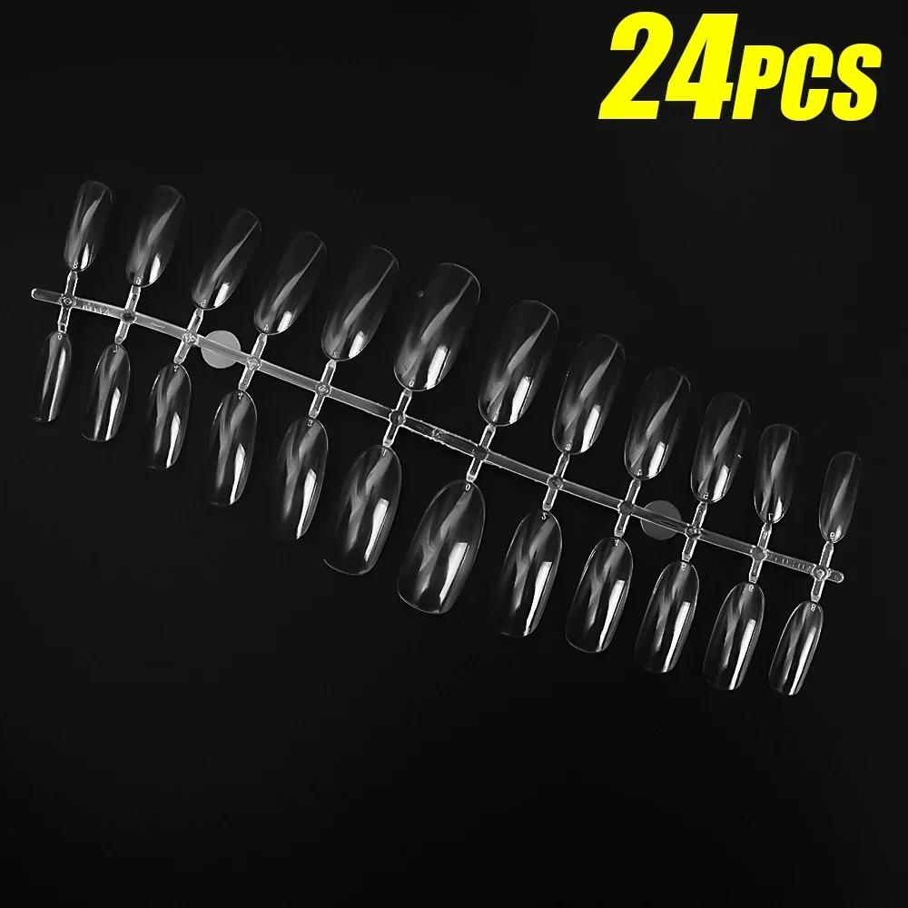 

Clear Natural Fake Nails Ultra-thin Transparent Artificial Press on Long Ballerinas Nails Art Tool DIY Nail Extension Long Tips
